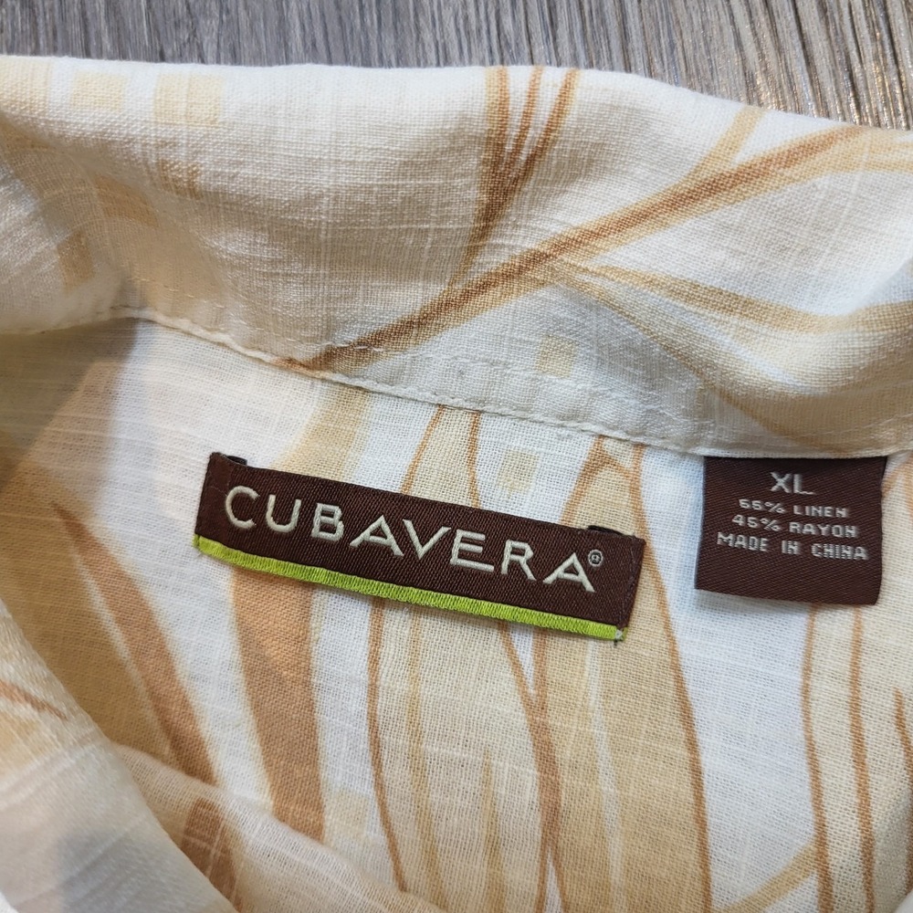 Cubavera Linen‎ Floral Hawaiian Men's Short Sleeve Button Shirt Size XL - Picture 3 of 8
